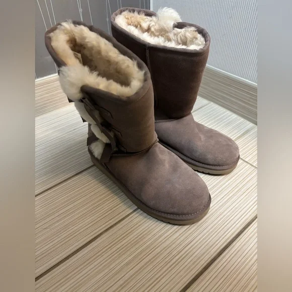 KOOLABURRA BY UGG VICTORIA TALL CINDER SUEDE FUR WOMEN'S BOOTS SIZE US 10 - Picture 8 of 10